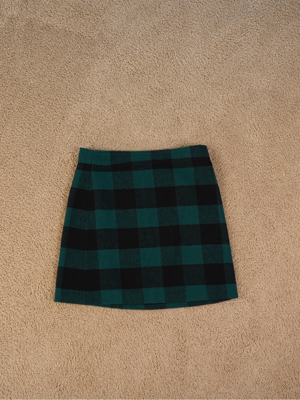 J. Crew Black and Green Buffalo Plaid Mini Skirt